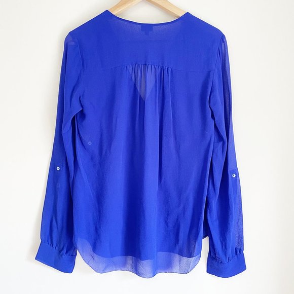 T. Babaton | 100% Silk Royal Blue Blouse | XS - Picture 2 of 3